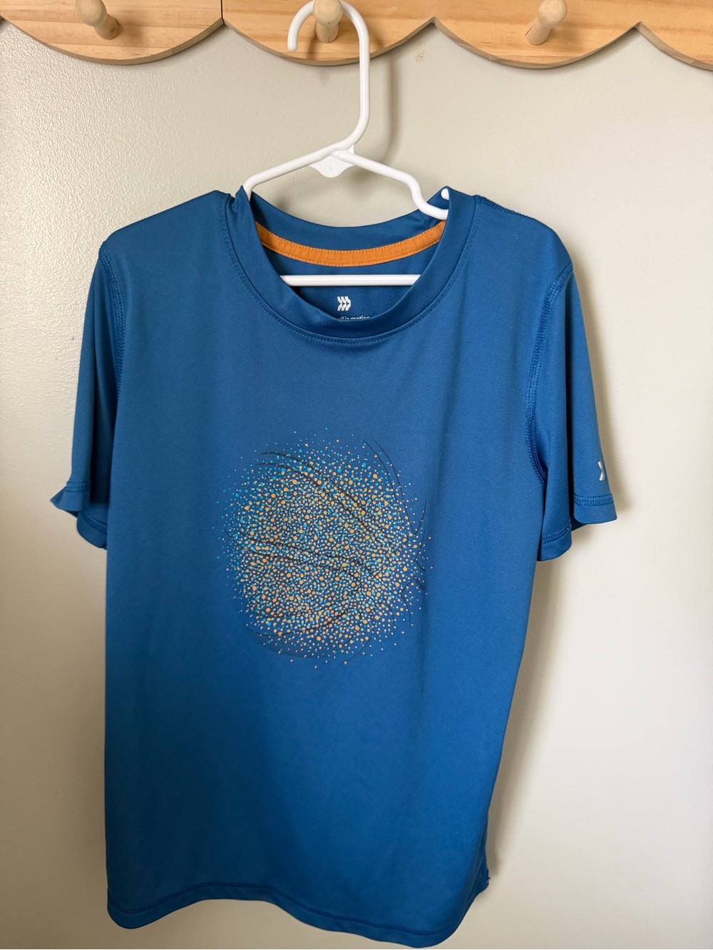 All in Motion Boys M (8/10) Blue Lightweight Polyester Crew Neck Short Sleeve